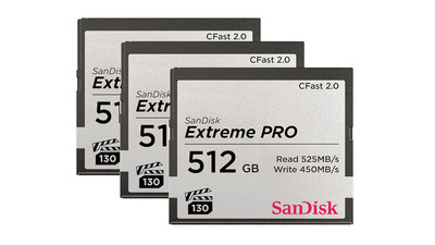 ARRI Set of (3) SanDisk CFast 2.0 Cards - 512GB