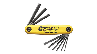 Bondhus 12591 GorillaGrip Set of SAE Hex Fold-up Keys - .050" to 3/16"