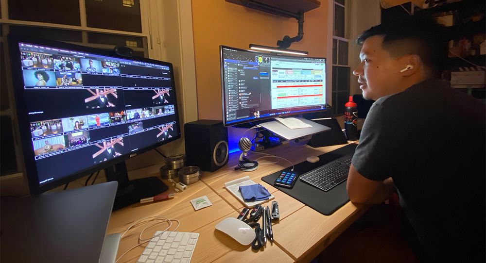 Jeff Lee Running Tech Support during the 2020 Emmys