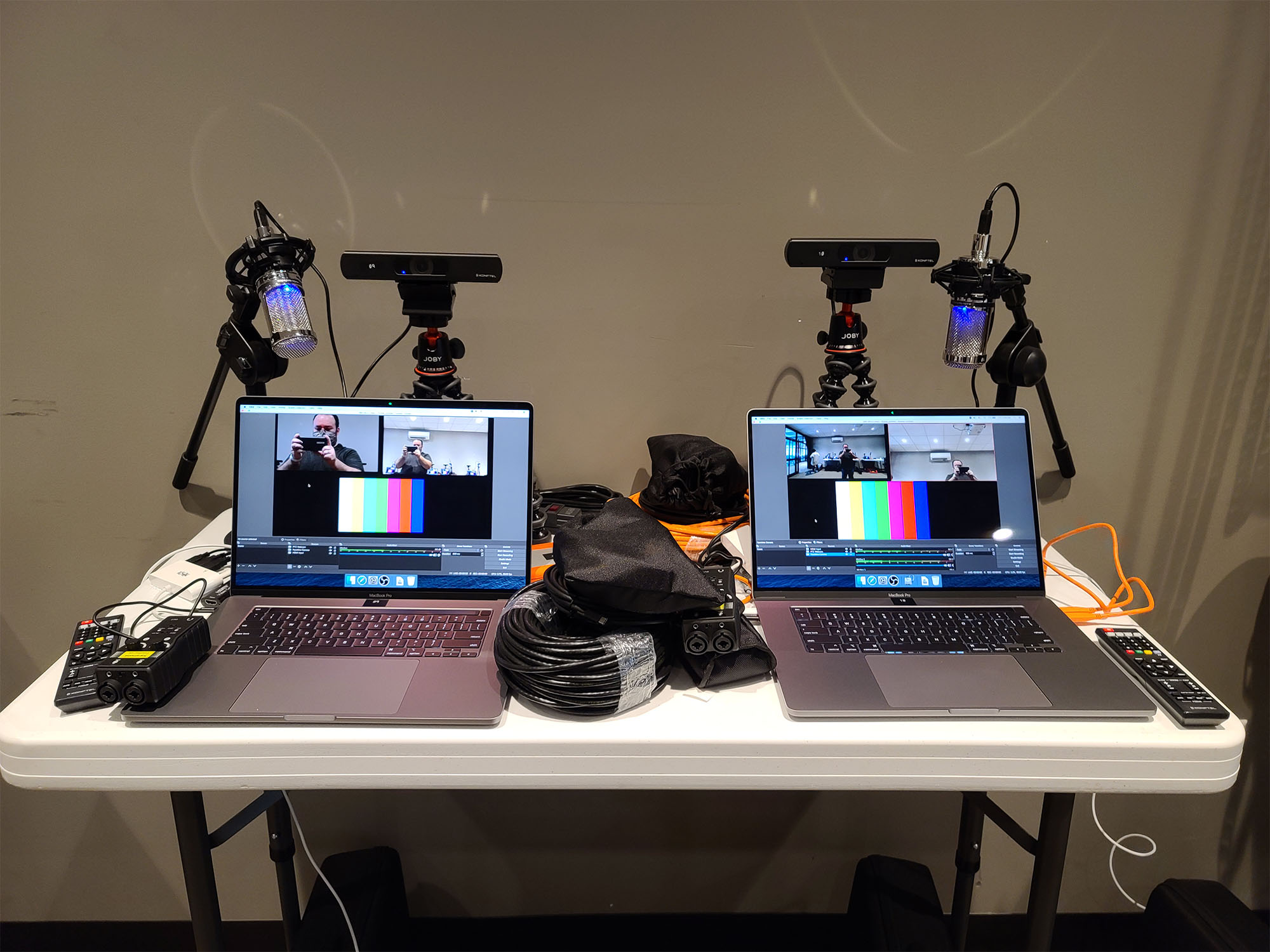 Complex Network's drop kits included webcams, laptops, and professional microphones.