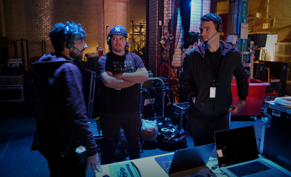 Engineering Crew Backstage at Theater