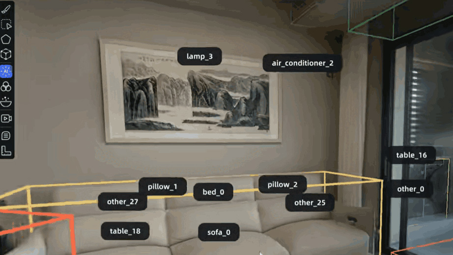 XGRIDS Scan of a room with notation - Reality Capture