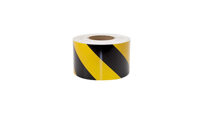 Hazard Safety Tape with Adhesive Backing - 4" x 40 yd / Roll, Yellow/Black