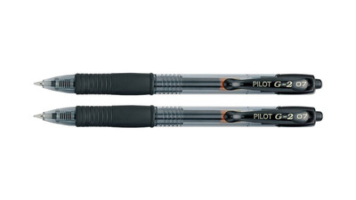 Pilot G2 Retractable Gel Ink Pens - 0.7mm Fine Point, Black (12-Pack)