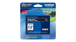 Brother P-Touch Label Tape - 1/2", White on Black