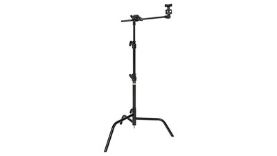 Matthews Spring Loaded 20" C+Stand with Grip Head and Arm - Double Riser, Black