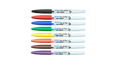 Expo Vis-A-Vis Wet Erase Markers - Fine Point, Assorted Colors (8-Pack)