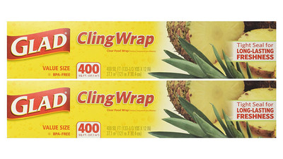 Glad Cling Plastic Wrap - 400 sq ft Roll (2-Pack)