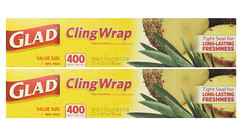 Glad Cling Plastic Wrap - 400 sq ft Roll (2-Pack)