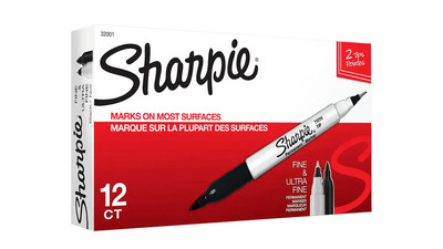 Sharpie Permanent Marker - Twin Tip, Black (12-Pack)