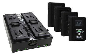 Core SWX Fleet Kit with (4) Hypercore NEO Slim V-Mount 98Wh 14.8 V Batteries & Fleet-Q4S Quad Charger