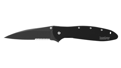 Kershaw Ken Onion Leek Serrated Folding Knife - Black
