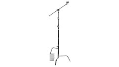 Matthews 40" C-Stand w/ Sliding Leg, Includes Grip Head & Arm - Chrome