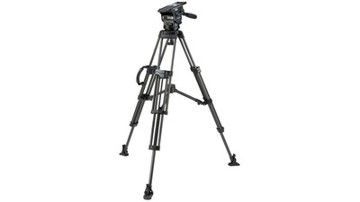 Miller ArrowX1 Fluid Head with Sprinter II 2-Stage CF Tripod System & Mid-Level Spreader