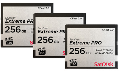 ARRI SanDisk Extreme Pro CFast 2.0 Cards (3-Pack) - 256GB
