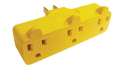 Prime Wire & Cable PBAD0100 3-Outlet Adapter - Yellow