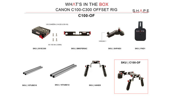 SHAPE Canon C100 / C300 / C500 Offset Rig | Shoulder Rigs / Handgrips ...