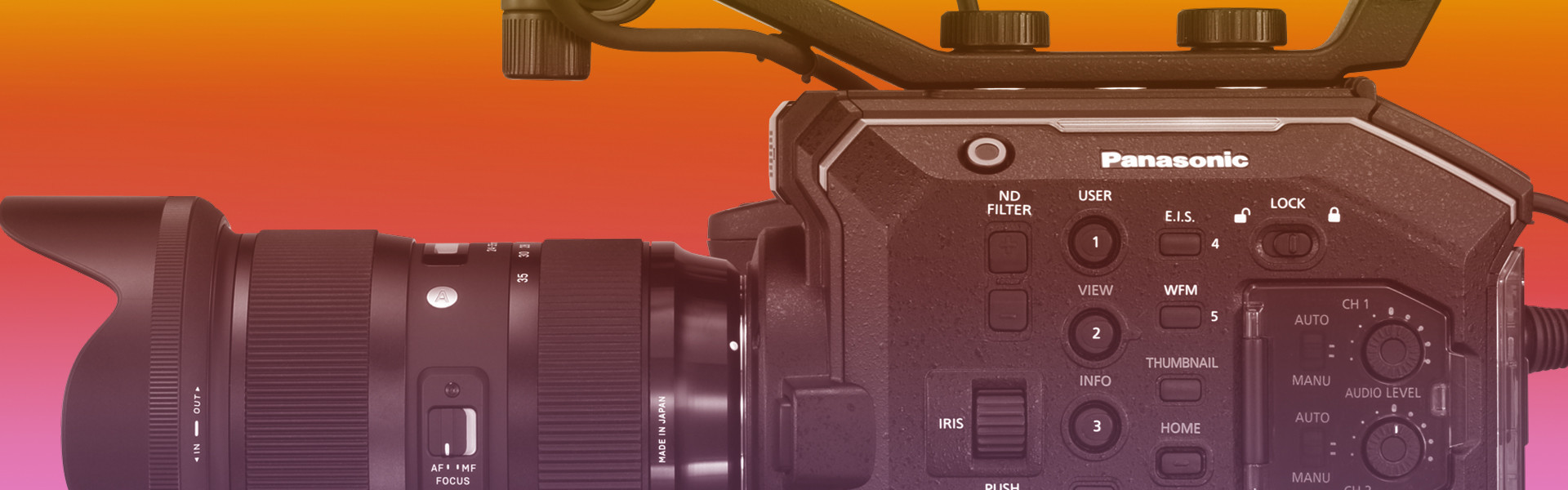 Header image for article Panasonic EVA1 Camera Lens & Accessory Guide