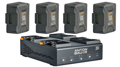 Anton/Bauer 4x 240Wh 26V Dionic Battery Kit with 26V Quad Charger